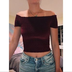 Urban Outfitters Velvet Crop Top